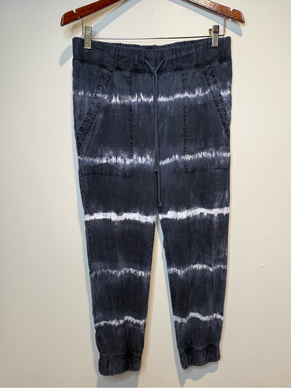 Cloth & Stone for Anthropologie Womens Small Black White Tie Dye Jogger